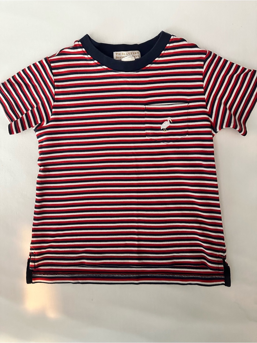 The Beaufort Bonnet Company Red, Navy & White Striped Tee